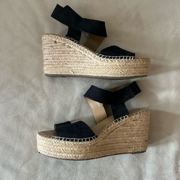 Franco Sarto Shoes - Franco Sarto Black Espadrille Platform Wedge